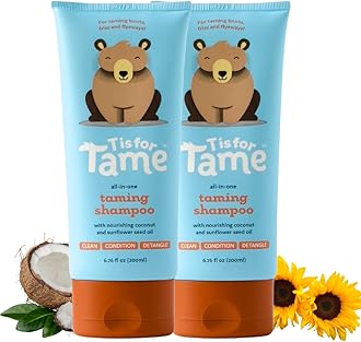 T is for Tame Baby Shampoo - Plant Based & All-Natural, Pediatrician and Dermatologist Tested, Specially Crafted for your Baby's Gentle Hair - Pack of 2
