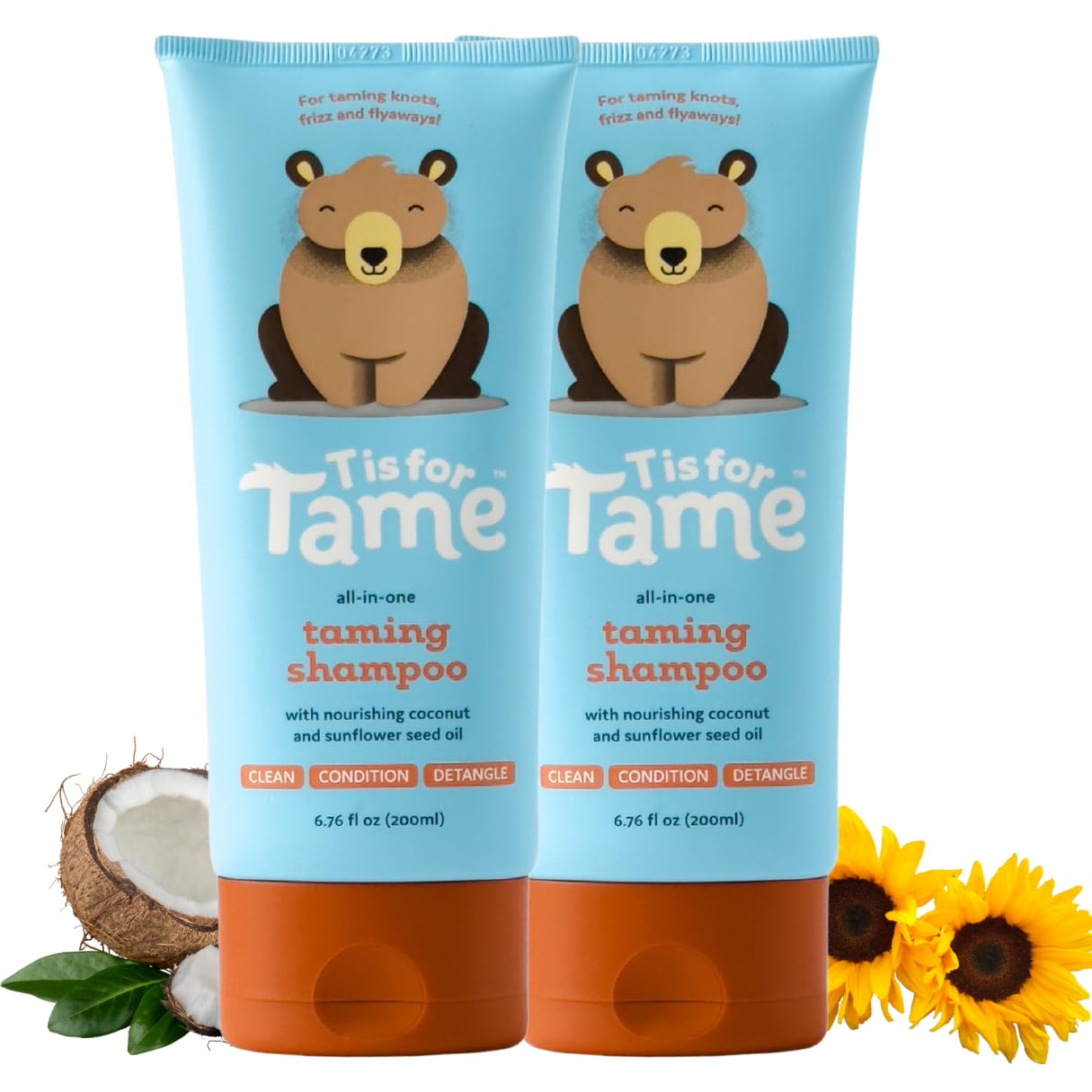 T is for TameBaby Shampoo - Plant Based & All-Natural, Pediatrician and Dermatologist Tested, Specially Crafted for your Baby's Gentle Hair - Pack of 2