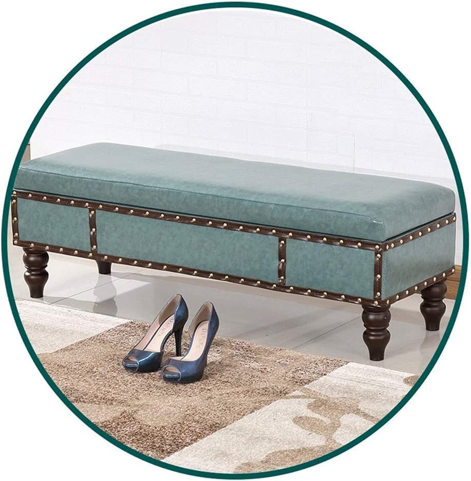Tabouret de rangement pour canapé en cuir avec 4 pieds