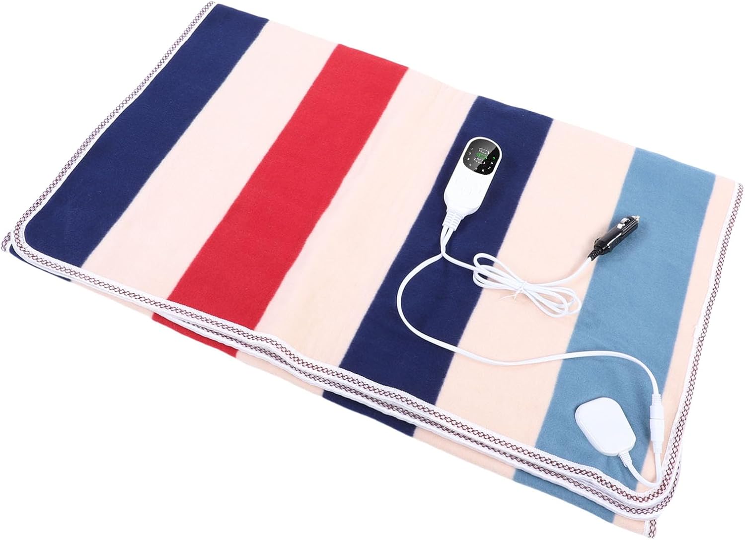 Jeanoko Heated Flannel Car Blanket 9 Settings Electric Throw for Winter Travelers Portable RV Camping Supplies 59.06x47.24in