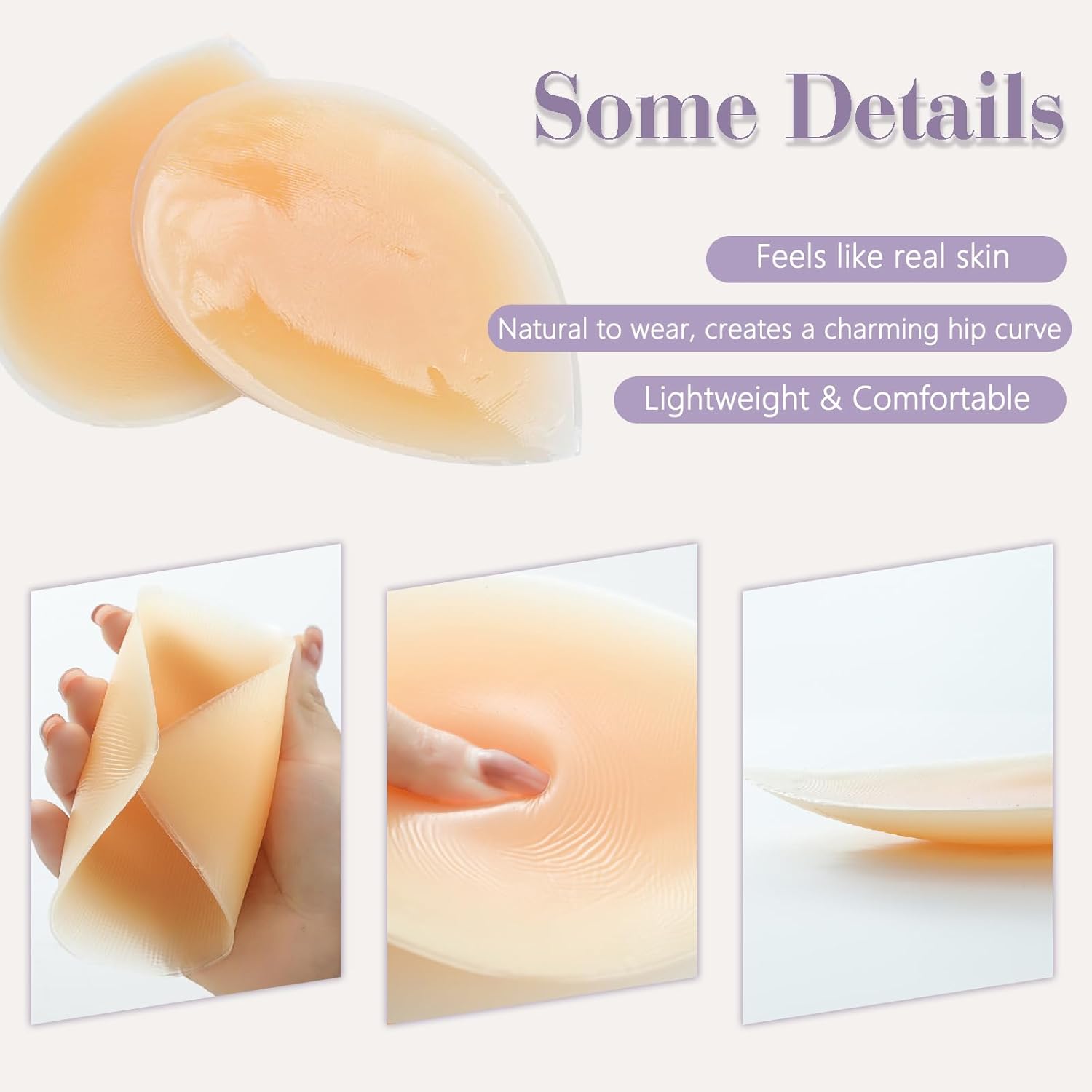 Silicone Hip Pads Adhesive for Women - Reusable Butt Lift Enhancer Pads, Sticky Buttocks Enhancer(2 Pieces) - Image 3