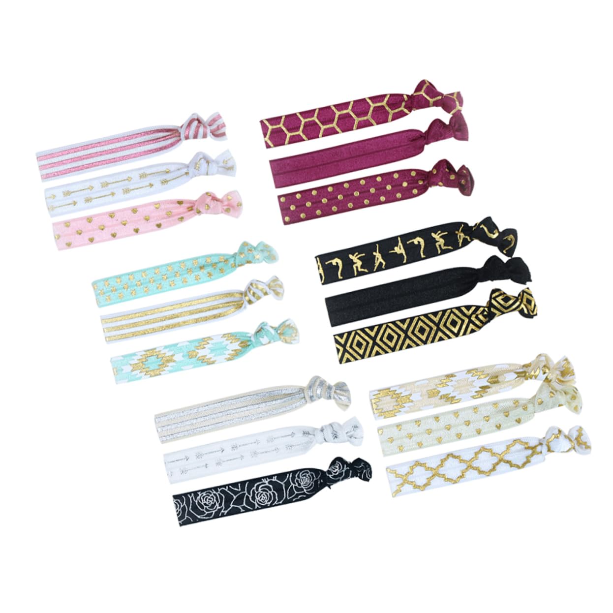 Abaodam 54pezzi Elastici Per Raso Senza Crease Di Accessori Per Coda Di Cavallo Vari Colori e Pattern Per Donne e Ragazze Perfetti Per Sport Feste e Uso Quotidiano