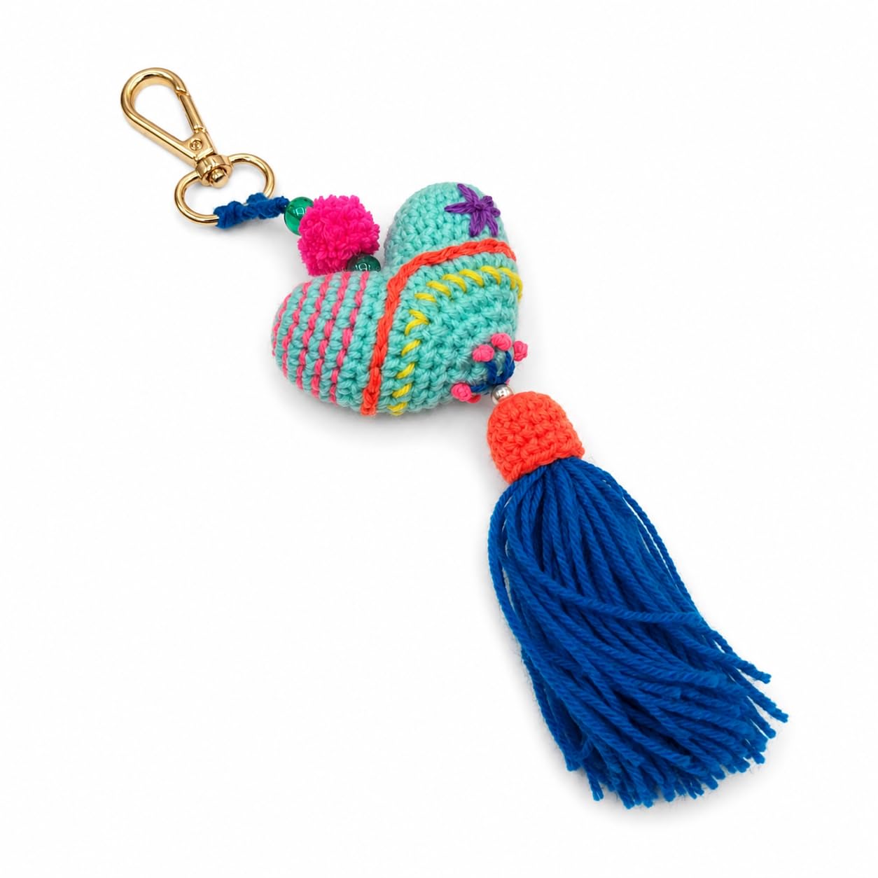 Heart Bag Tags | Handmade Crochet Purse Hanging Luggage Identifier | Size 10x2 inches-image-30