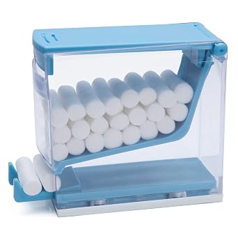 Dental Cotton Roll Dispenser Professional Cotton Roll Holder Organizer Hospital Home Use Cotton Roll Storage Box with Nonslip Base for Dental Lab Press-Out Type