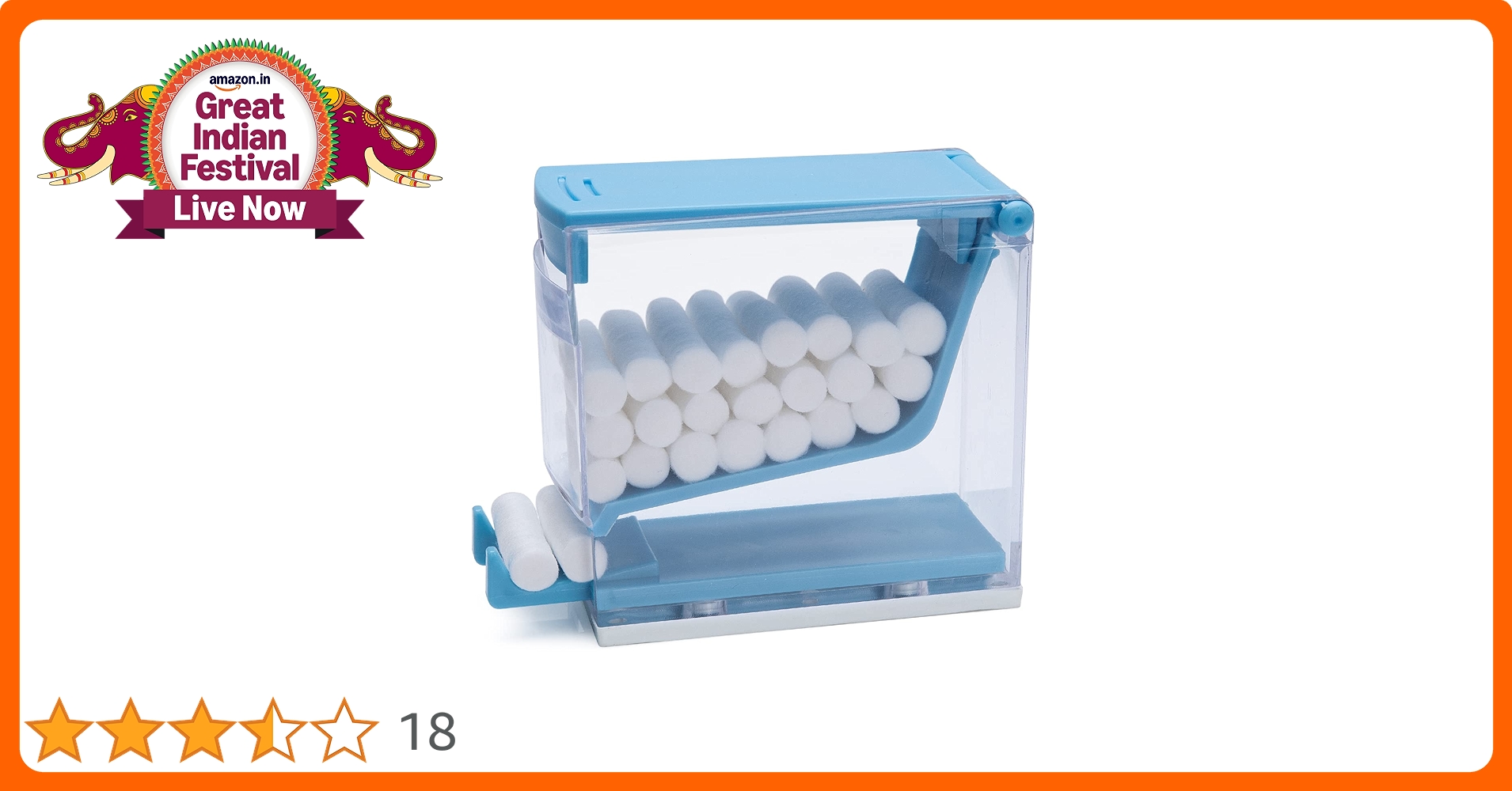 Dental Cotton Roll Dispenser Holder Storage Organizer Box Press/Drawer Type Whit