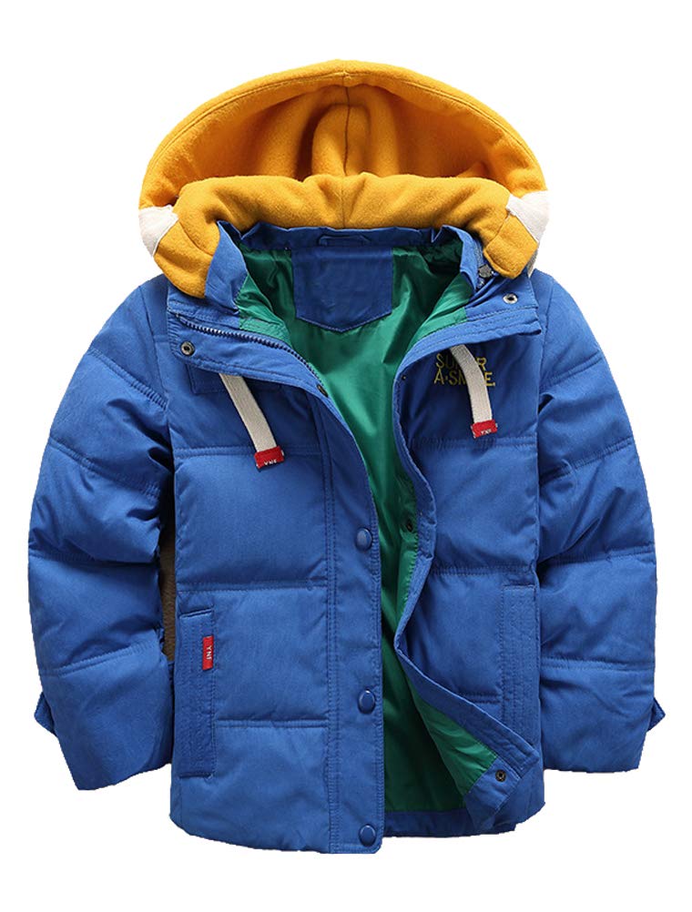 Odziezet Boys Blue Kids Winter Down Coat Girls Autumn Warm Hooded Quilted Puffer Parka Jacket 4-13 Years