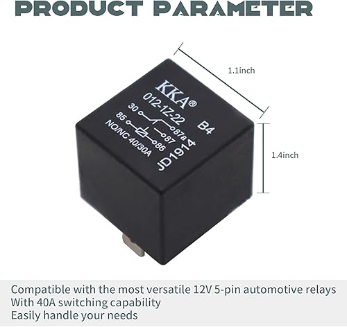Miniatura 3 de fasebeek Pack-4 Relés para automóvil, accesorios de modificación de arnés de cableado de 5 pines y 12 V, reemplazos universales para automóvil, para