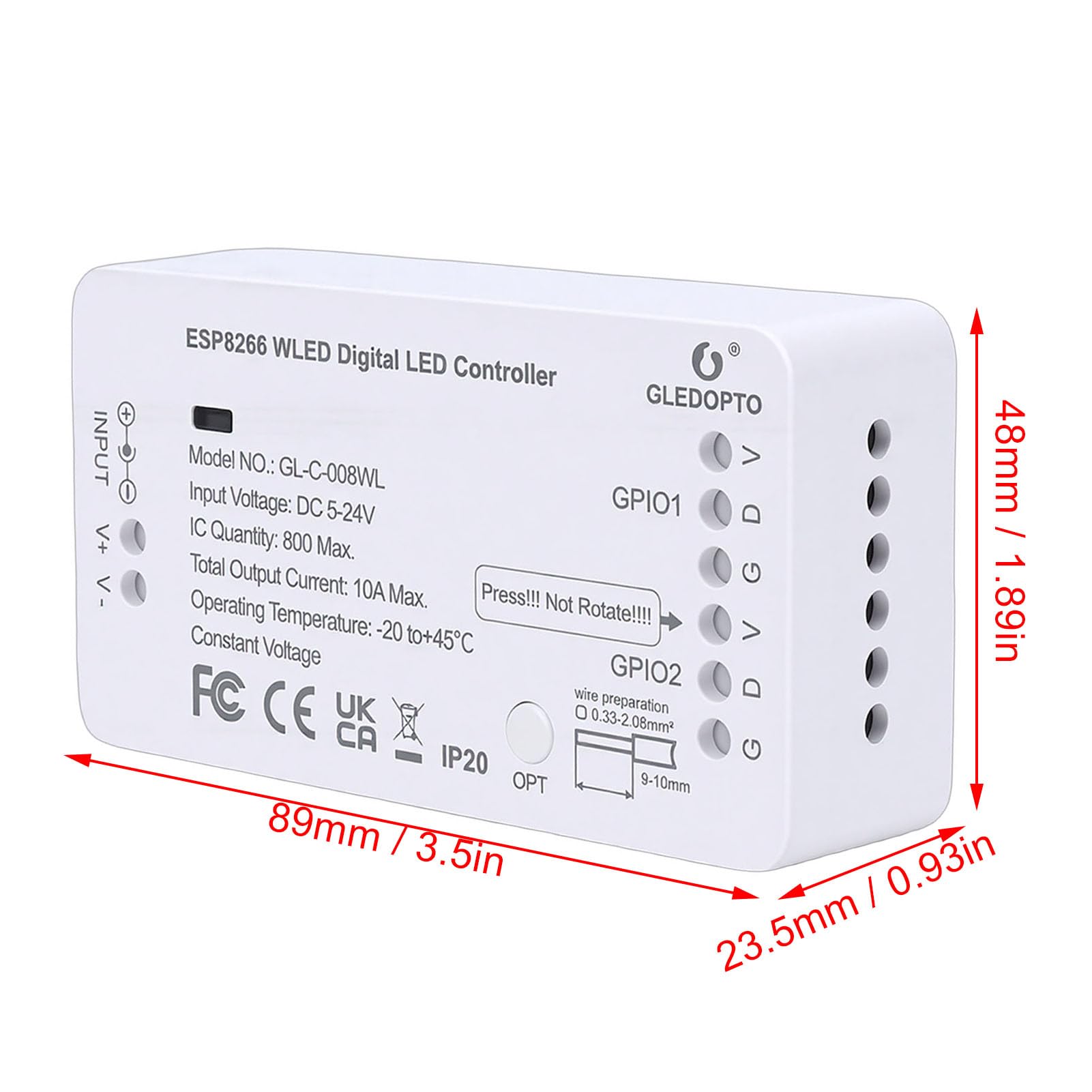 SEAFRONT LED-Controller WiFi APP-Steuerung Adressierbarer LED-Streifen-Controller mit Mikrofonunterstützung für WLED-Firmware WS2812 SK6812