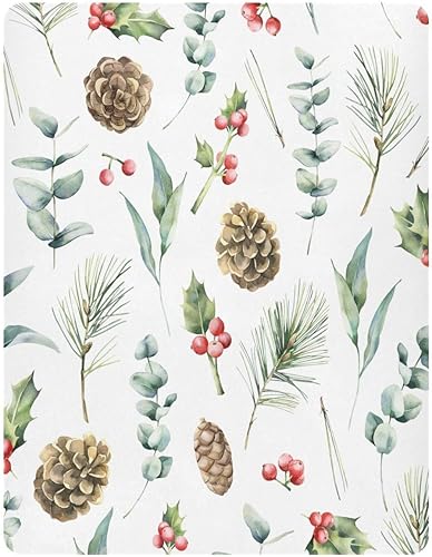 Miniatura 2 de Kigai Fitted Crib Sheet for Boys & Girls Christmas Pinecone Soft Breathable Unisex Baby Sheets for Standard Crib and Toddler Mattresses 39 x 27 in