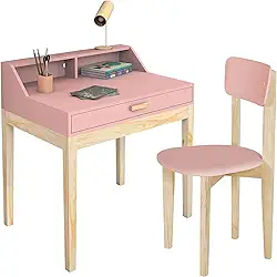 mesinha de estudo com 1 gaveta ja com a cadeirinha cor rosa