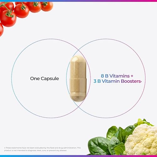 Miniatura 3 de Livingood Daily Cápsulas de complejo de vitamina B para hombres y mujeres, B12 metilado y folato, 11 formas activas que incluyen B1 B2 B3 B5 B6 y