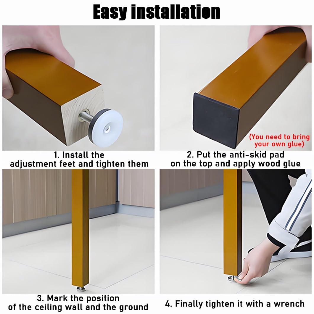 Paquete de 6 separadores de habitación de madera, pantallas de privacidad de suelo a techo, listones decorativos de pared, no requiere taladrar, perfecto para separar espacios en el hogar y la oficina