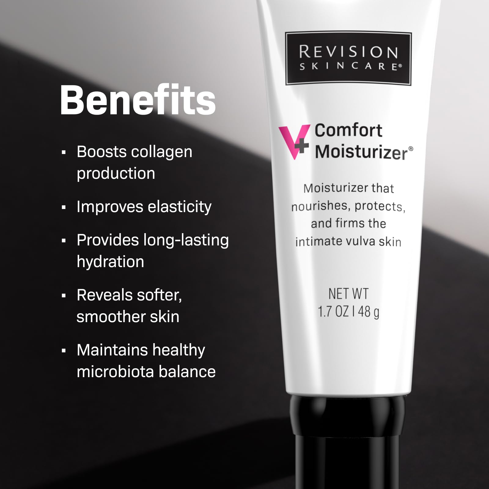Revision Skincare V+ Comfort Moisturizer™, Intimate Area Moisturizer, Vulva Cream for Dryness, Hormone Free, Fragrance Free, 1.7 oz