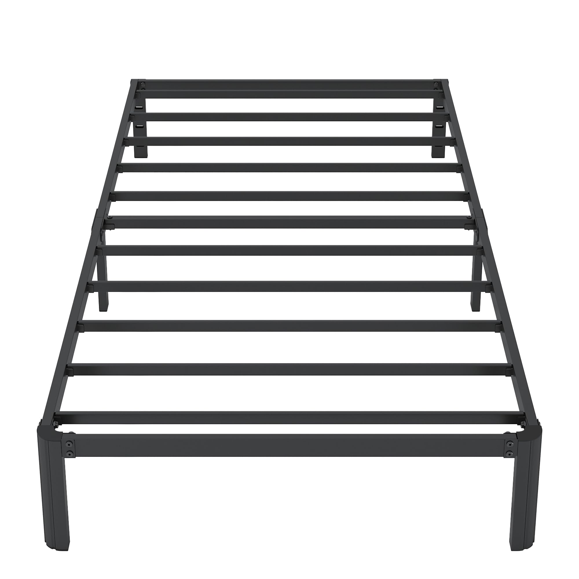 10 Inch Twin XL Metal Bed Frame with Rounded Corners Legs,Heavy Duty Steel Slats Platform Bed,No Box Spring Needed,Noise Free,Non-Slip,Easy Assembly