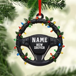 Personalized New Driver Christmas Ornament 2025, Custom First Car Ornament, Driver’s License Keepsake, Funny Gift for New Teen Drivers, Driving Permit Ornament, Car Lover Holiday Decoration, 3