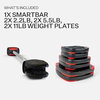 Les Mills™ SMARTBAR™ And Weight Plate Set Exercise Bundle for Total Body Workouts