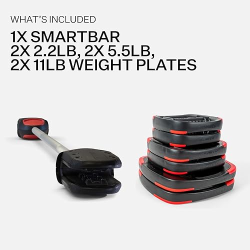 Miniatura 6 de Les Mills SMARTBAR y juego de placas de pesas paquete de ejercicios para entrenamientos corporales totales