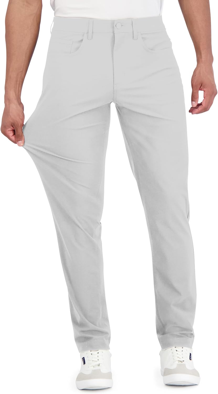 Ben Sherman Men's Performance Golf Pants – Four-Way Stretch, Quick-Dry, Wrinkle-Resistant Casual Pants, Light Grey, 42 X 30 - Image 2
