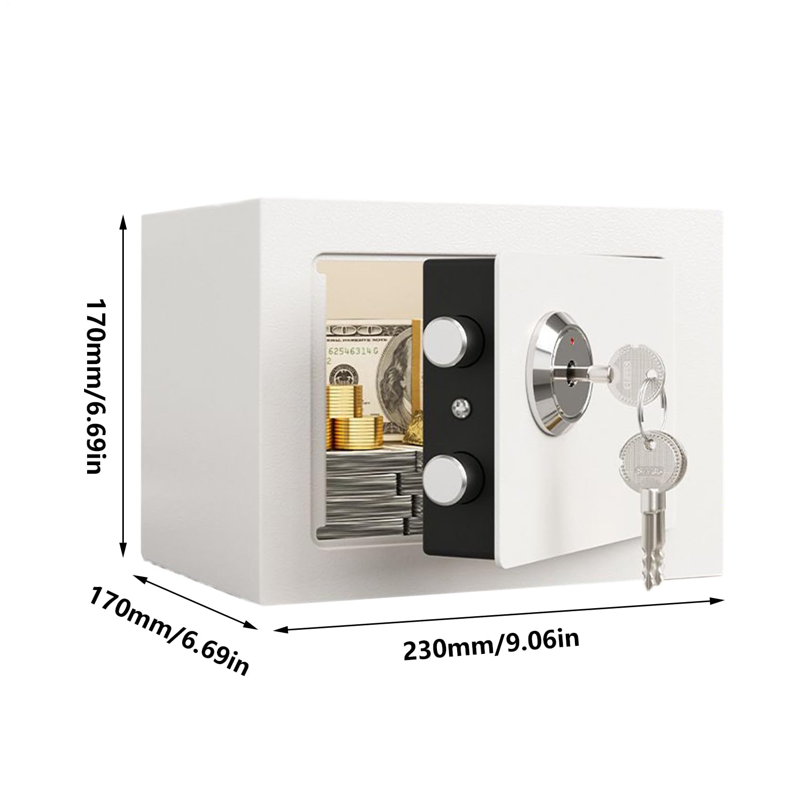 Mini cassaforte di sicurezza – Scatola di chiusura in acciaio con fessura per monete, resistente al fuoco, compatta per armadi, armadi, affittuari, hotel, viaggi, appartamenti, proprietari di case