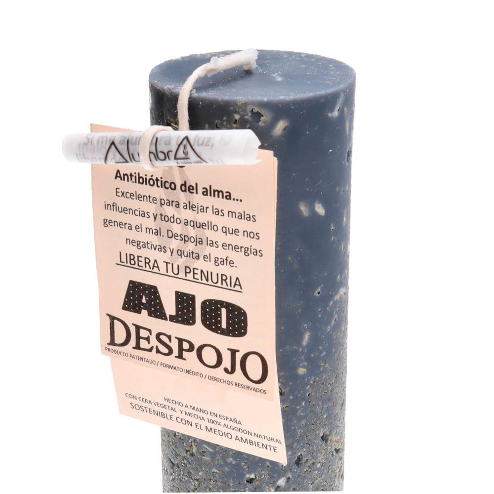 LAMARE Bougie Ésotérique Ail - Décharge – Bougie Ésotérique Rituelle pour la Protection, Contre les Énergies Négatives et le Mauvais Œil – Bougies Artisanales avec Mèche 100% Coton Naturel