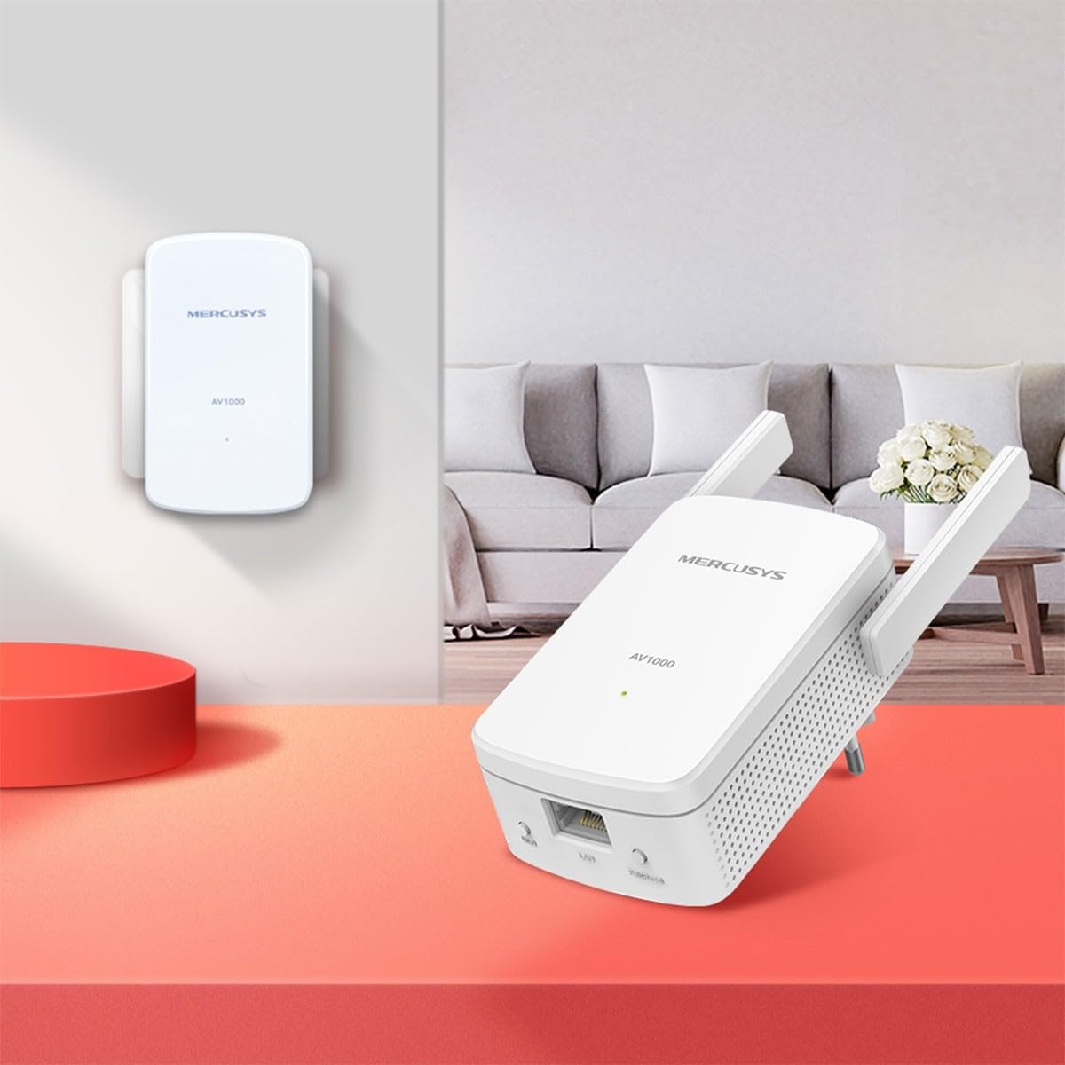 MERCUSYS MP510 KIT TP-Link CPL 1000 Mbps WLAN-Netzwerkadapter CPL, WiFi N300 Mbps, Homeplug AV2 1000 Mbps, CPL-Gehäuse, Plug-and-Play, Gigabit-Ethernet-Port, OneMesh, CPL Faser