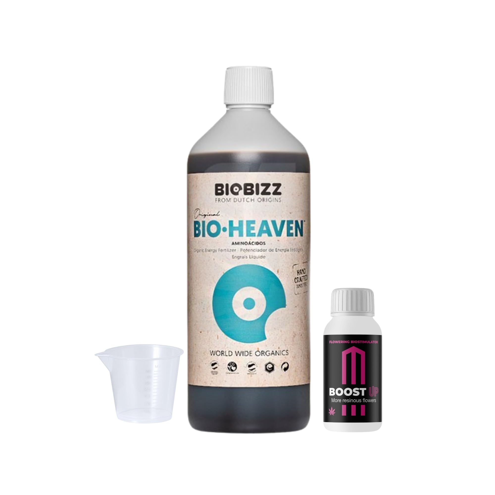 GROWMANIA Bio Heaven von BioBizz 1L + Probe Boost Up + Messbecher | Nährstoffaufnahmeverbesserer | Ideal für alle Pflanzenarten