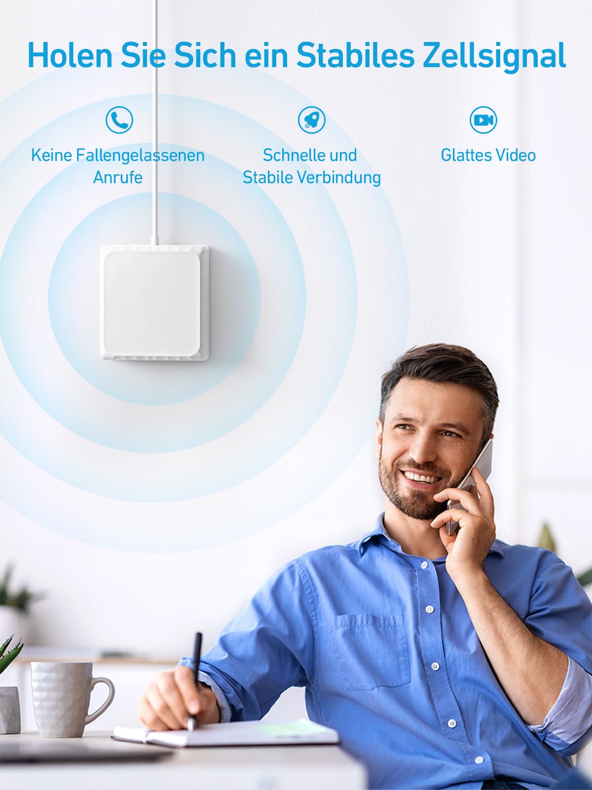 Handy Mobilfunk Signalverstärker 800/2600Mhz Bänder 20/7 5G 4G 3G GSM LTE Repeater für Home Office Mobilfunk Verstärker Unterstützt O2, T-Mobil Vodafone