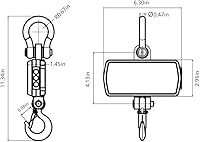 Vista 4 de Klau Escala de grúa de 2,204.6 lbs 2000 lb Escalas colgantes industriales resistentes Pantalla LCD con control remoto naranja para fábrica de granja