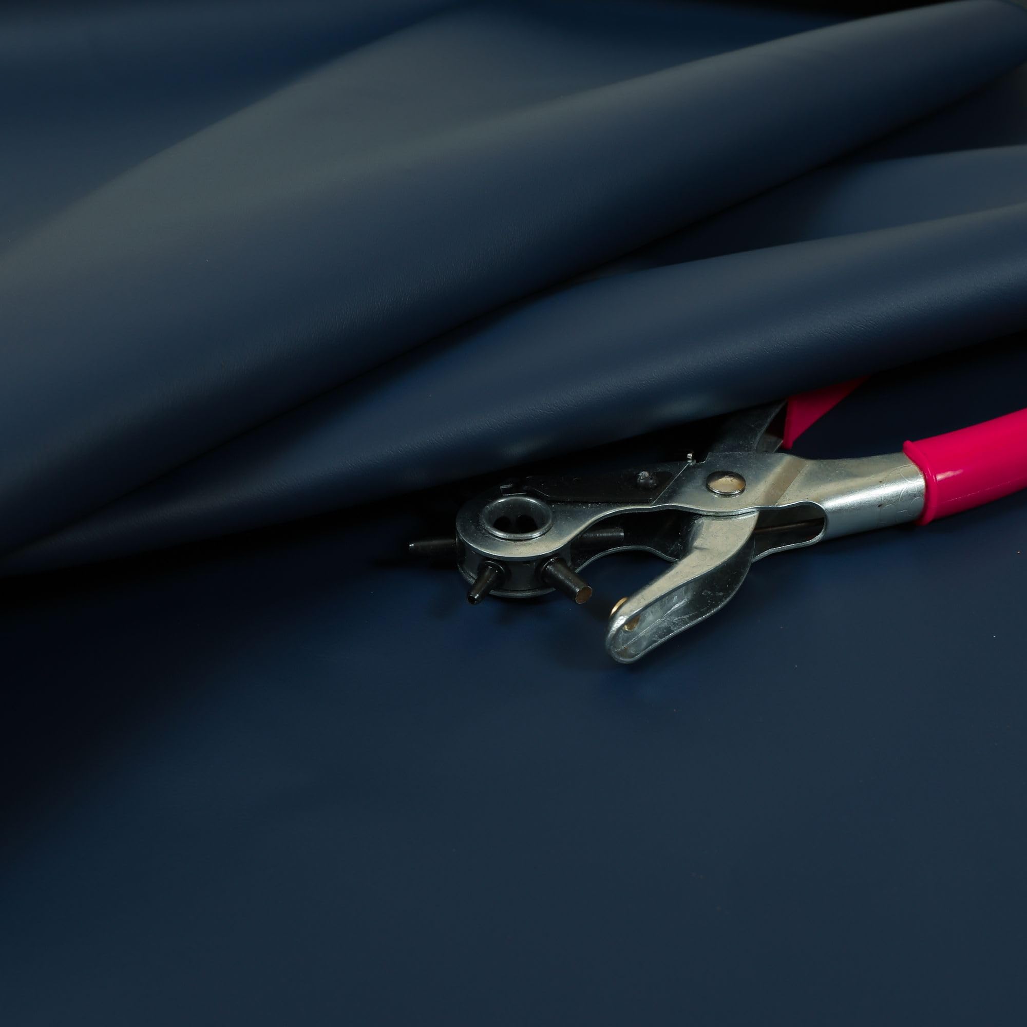 Redbrick Mill Fabrics Flame Retardant Furnishing Fabric Hard Wearing Smooth Matt Skin Eco Leather Bonded Upholstery Material, Navy Blue Available by The Metre (1Metre)