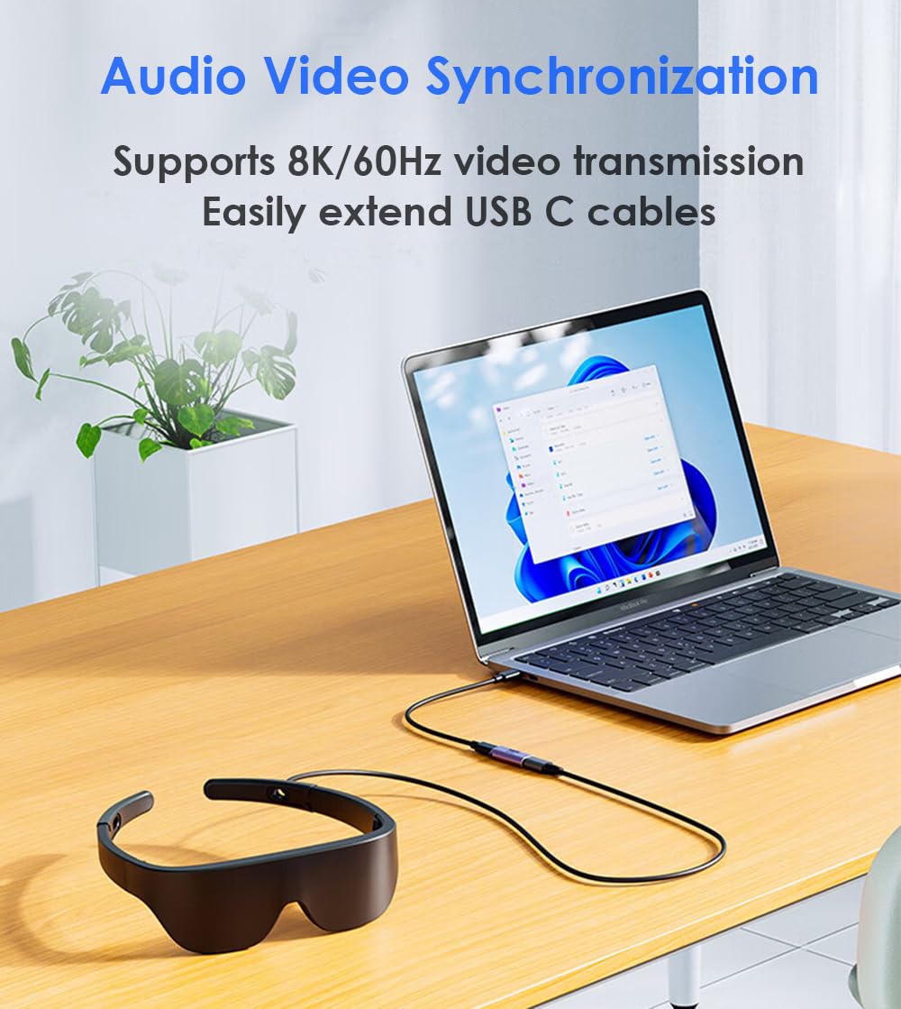Adattatore USB C Femmina a Femmina, Connettore Prolunga, Supporta 40Gbps, 100W, 8K/60Hz, Compatibile Thunderbolt 4/3