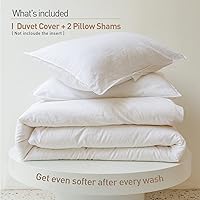 Vista 5 de BISELINA Juego de funda de edredón de lino francés, 2 piezas con cierre de cremallera oculto, mezcla de lino natural, mezcla de algodón