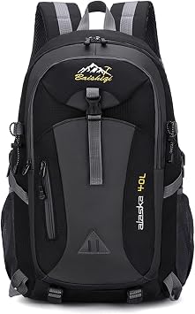 40L Rucksack for Men, Large Hiking Backpack Waterproof Lightweight Daypack Multi-functional for Travelling Camping Cycling Outdoor Sports Black