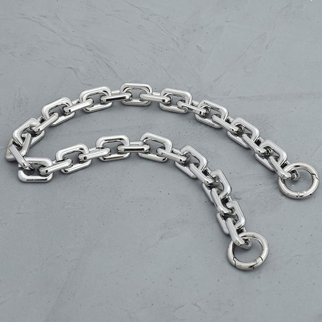 Heavy Chain Handle Strap for BV Cloud Clutch Purse Handbag Top Handle Shoulder Strap Replacement Gold and Silver Alloy (Shoulder - 23 Inch, Silver)