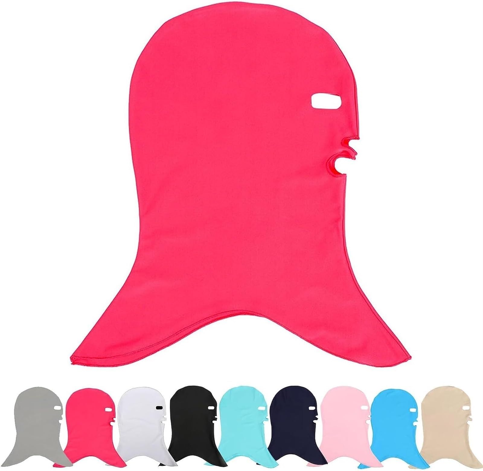 RABNZHDEO Facekini Swim Cap, UPF 50+ UV Protection Mask, Face Bikini Balaclava Sun Protection Face Mask For Swimming Ski Motorcycle(Rosa pink)