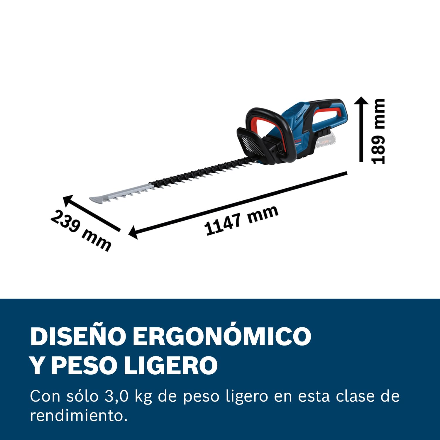 Bosch Professional 18V System cortasetos a batería GHE 18V-60 (motor sin escobillas, capacidad de corte de 20 mm)