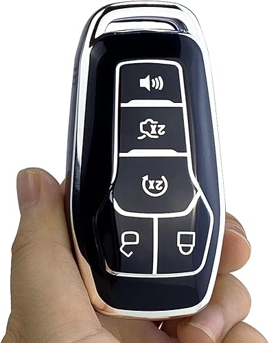 Miniatura 3 de ShuDay Funda para llavero compatible con Ford F150 F250 F350 Fusion Edge Explorer Mustang Lincoln MKZ MKC accesorios, material TPU suave protección