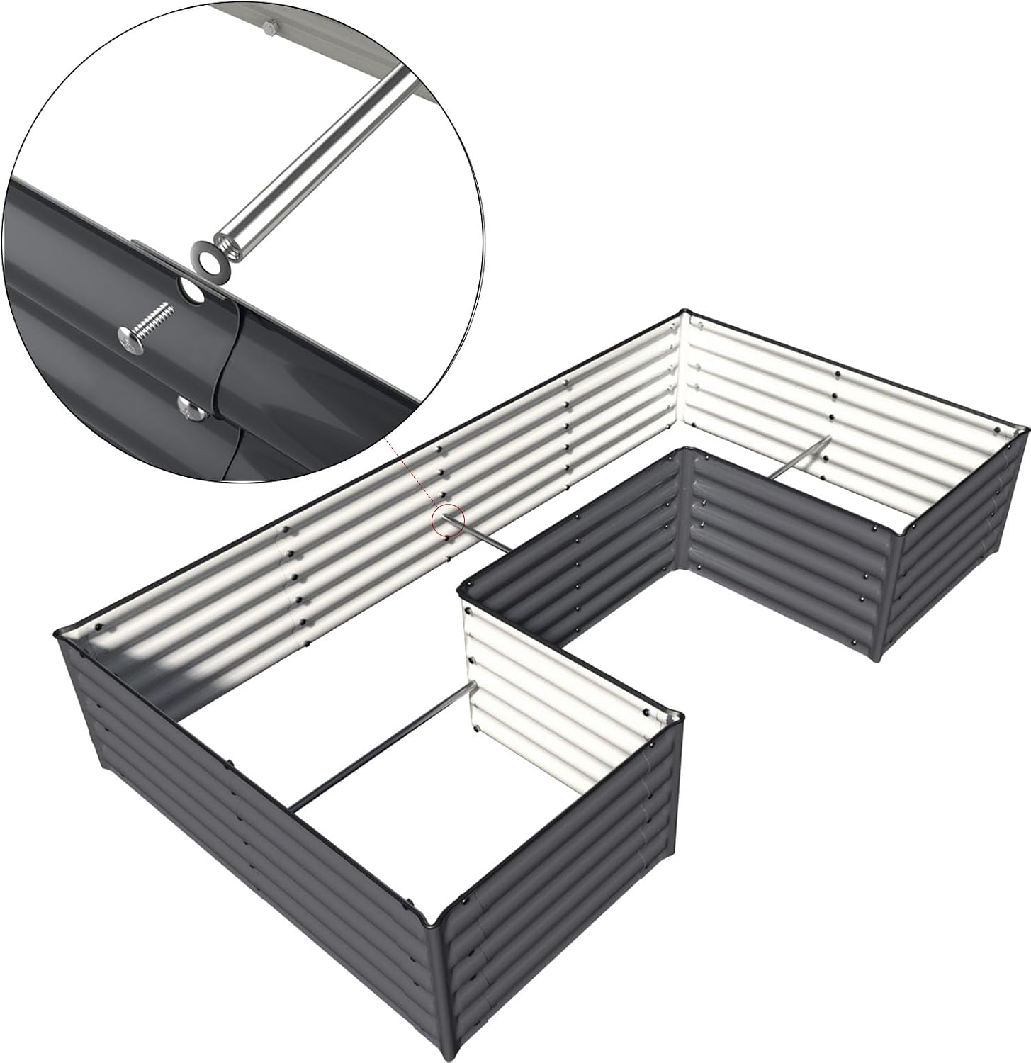 Olle 4 Pack Anti-Corrosion Aluminum Support Rods for 24" Width Raised Garden Bed, 24 Inch Long