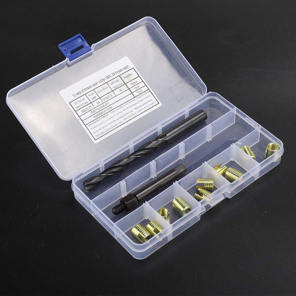 HURRISE Kit De Réparation De Filetage 10 Pcs 304 Fil D'acier Inoxydable Vis Manchon Inserts