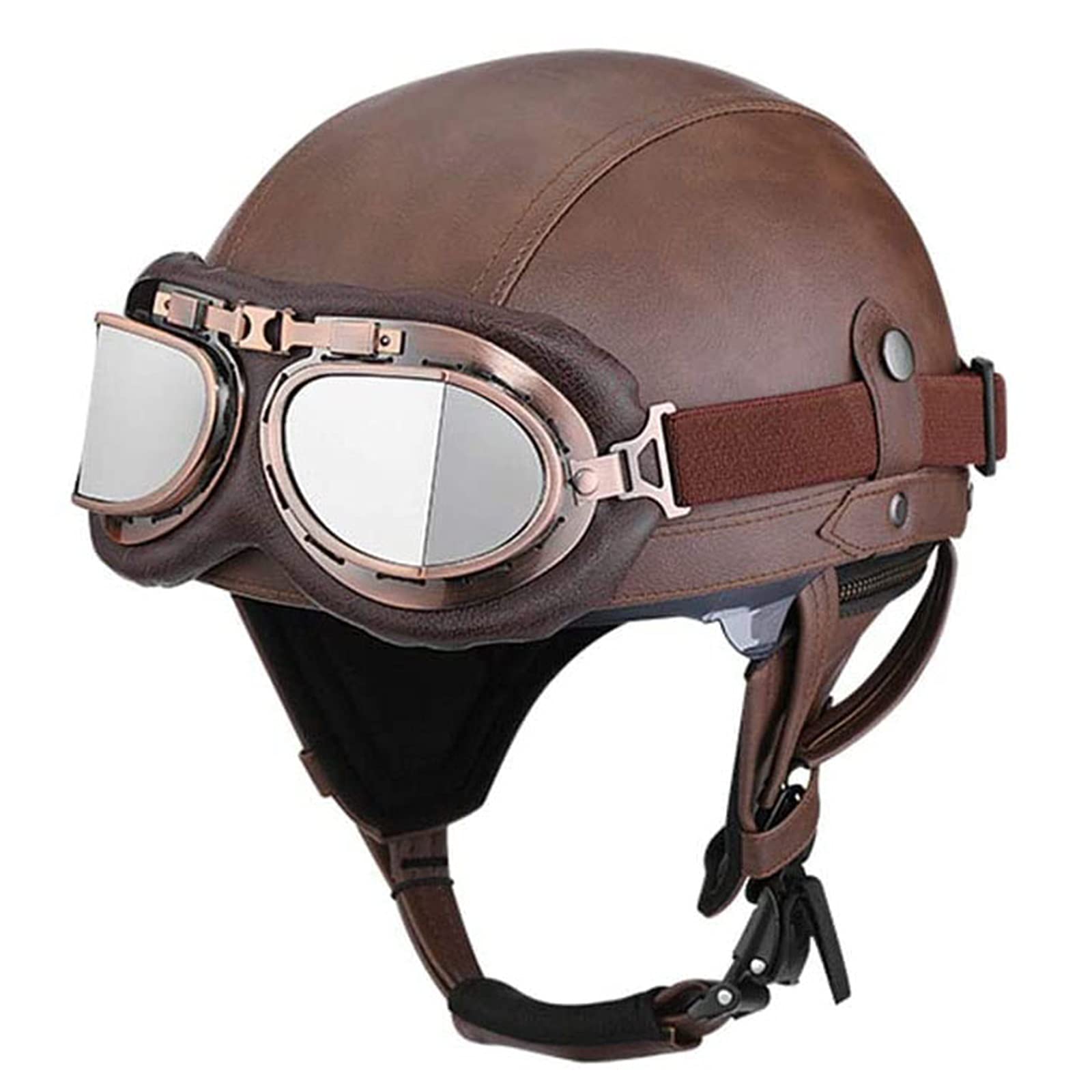 BGMKE Mezzo Casco Moto retrò Caschi Moto Jet Classic Aperto Casco da Moto per Adulto Casco Scooter ECE Certificato metà Aperto Faccia Casco del Motociclo per Donna E Uomo