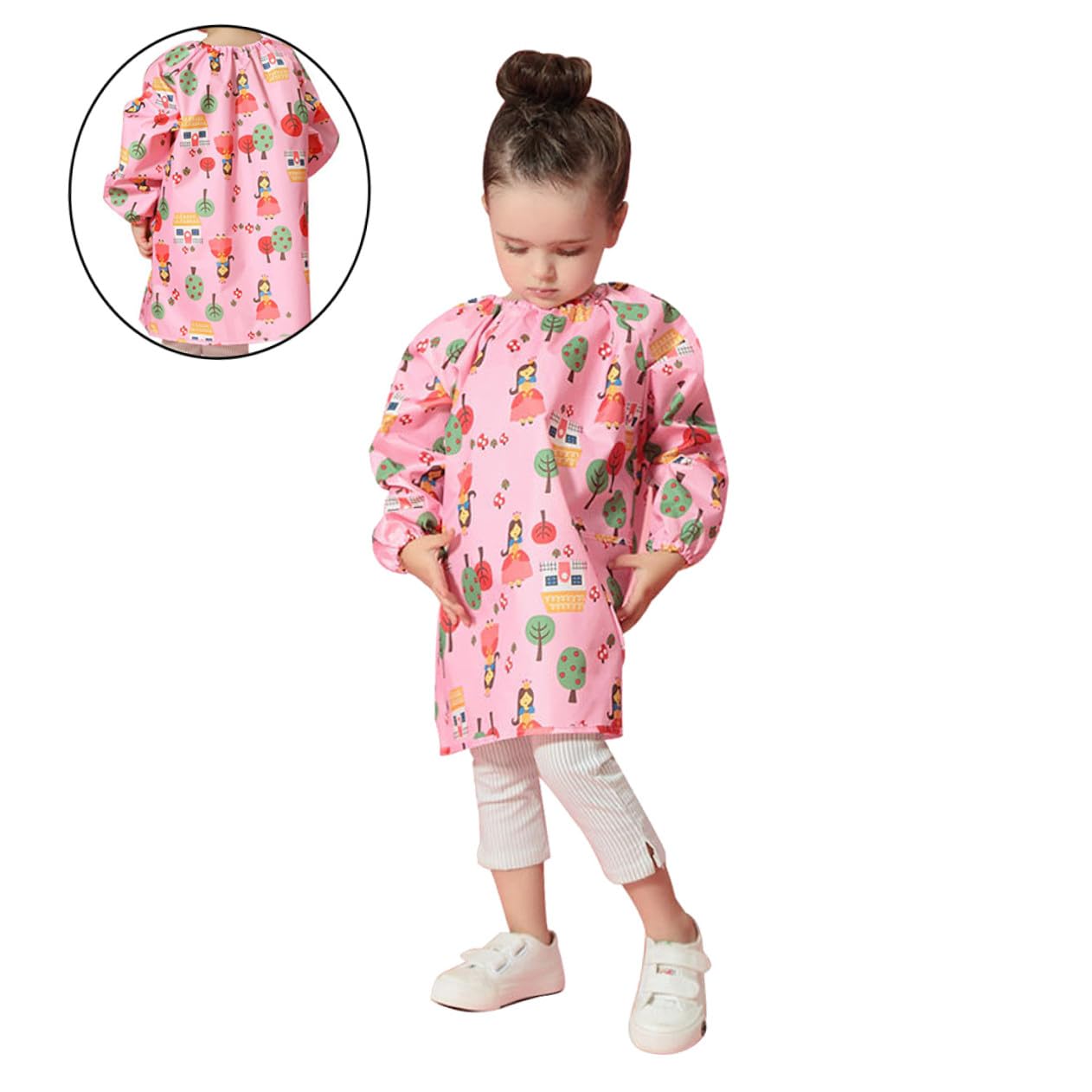 Tablier de Peinture Taille S Imperméable pour Garçon et Filles en Polyester Rose Réutilisable Confortable et Protecteur pour Dessin et Peinture