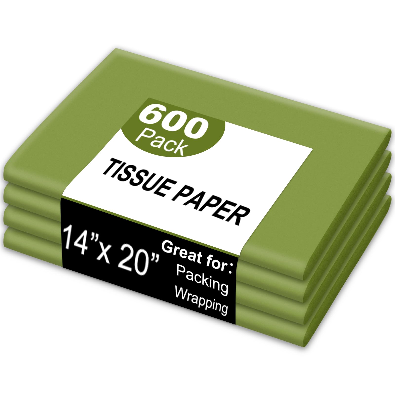JarThenaAMCS 600 Sheets Sage Green Tissue Paper Green Gift Wrapping Paper Solid Color Decorative Art Tissue for DIY Crafts Birthday Baby Shower Party