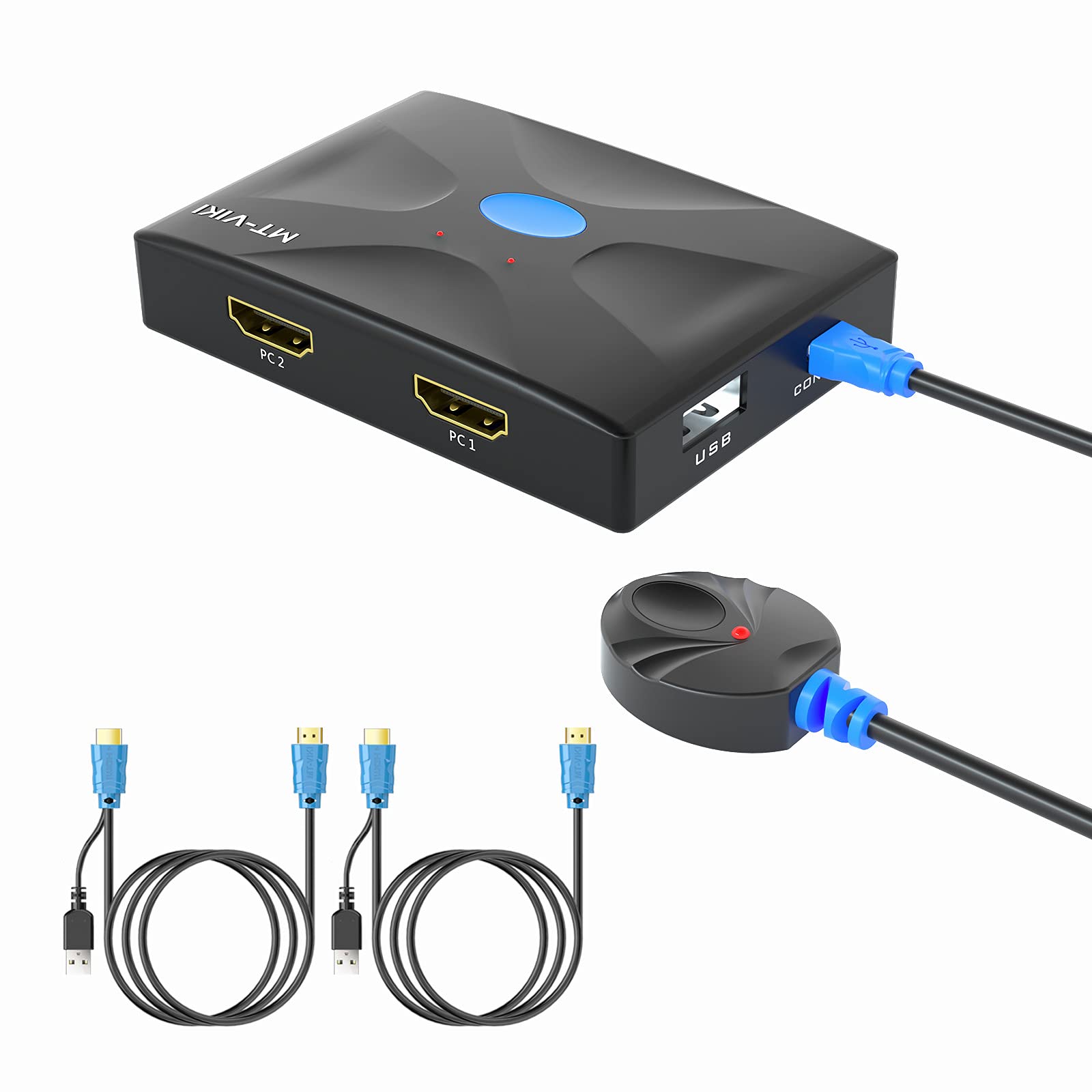 Buy HDMI KVM Switch 2 Port, MTVIKI 4K30Hz KVM Switch for 2 Computers