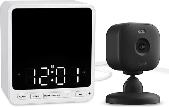 Wasserstein Alarm Clock Case for Blink Mini - Black Version - Discreet Cover for Low-Key Camera Placement - NOT Compatible with Blink Mini 2 White Version - Camera NOT Included