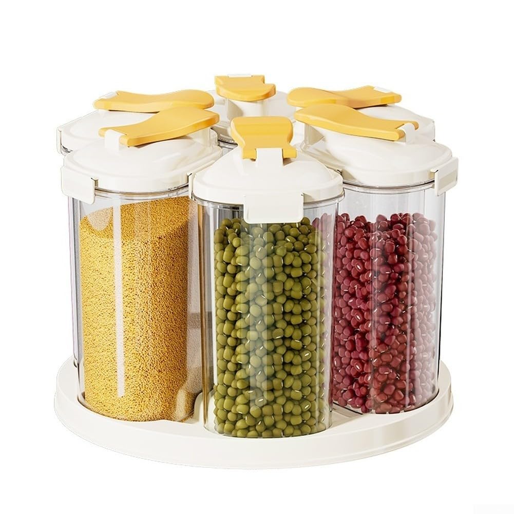 Organizador Giratorio 6 Piezas Plástico Sin BPA Hermético(White)