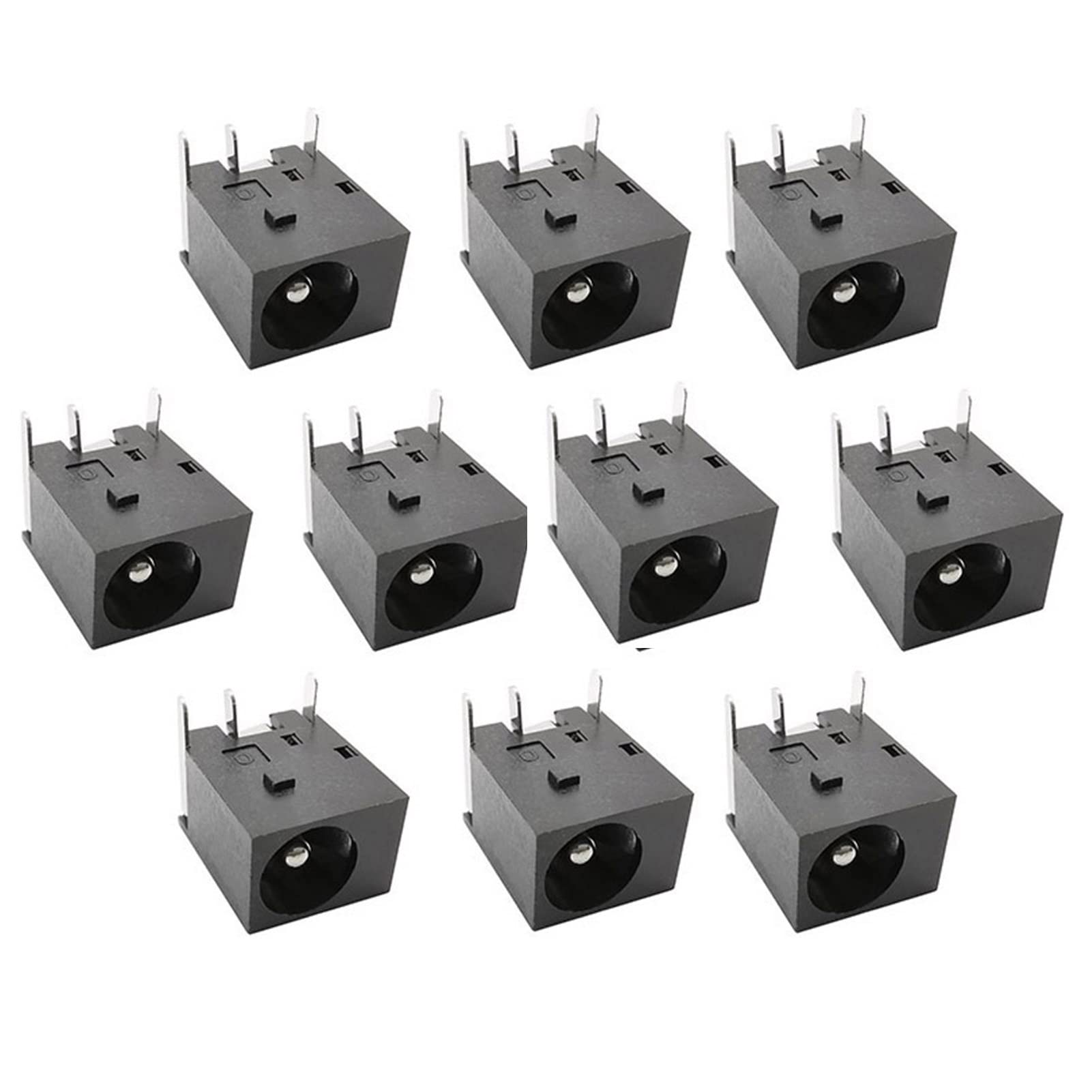VIEUE Power Socket Connector DC-044 5.5x2.1mm DC Power Jack Socket 3Pin Connector DC044 5.5 * 2.1mm DC Power Supply Interface 3-Pin Panel Mount Plug 10Pcs/lot
