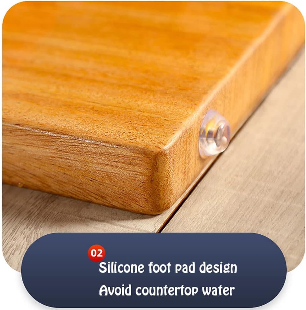Premium Double-Sided Wooden Chopping Board with Handles - Versatile Kitchen Cutting Board for Meat, Cheese, and Vegetables - Ideal for Carving and Food Prep