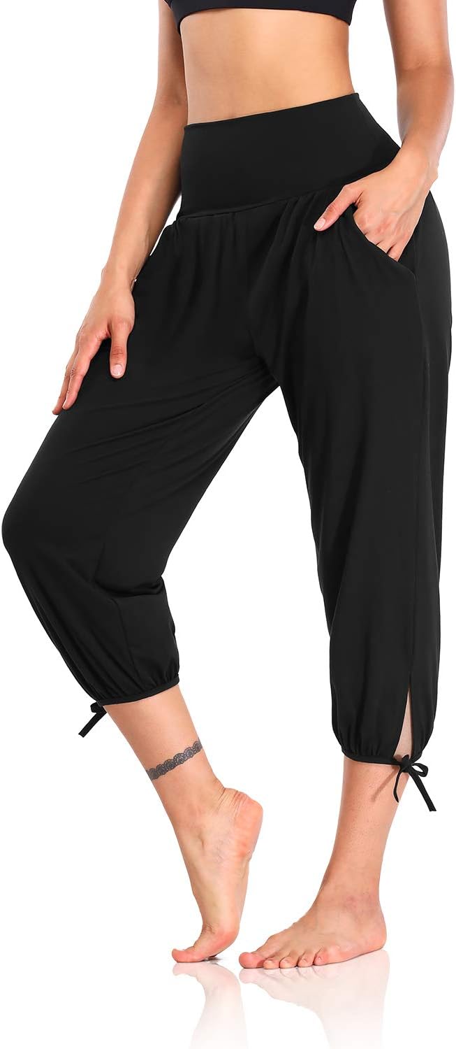DIBAOLONGWomens Yoga Pants Capri Loose Workout Sweatpants Comfy Lounge Joggers with Pockets