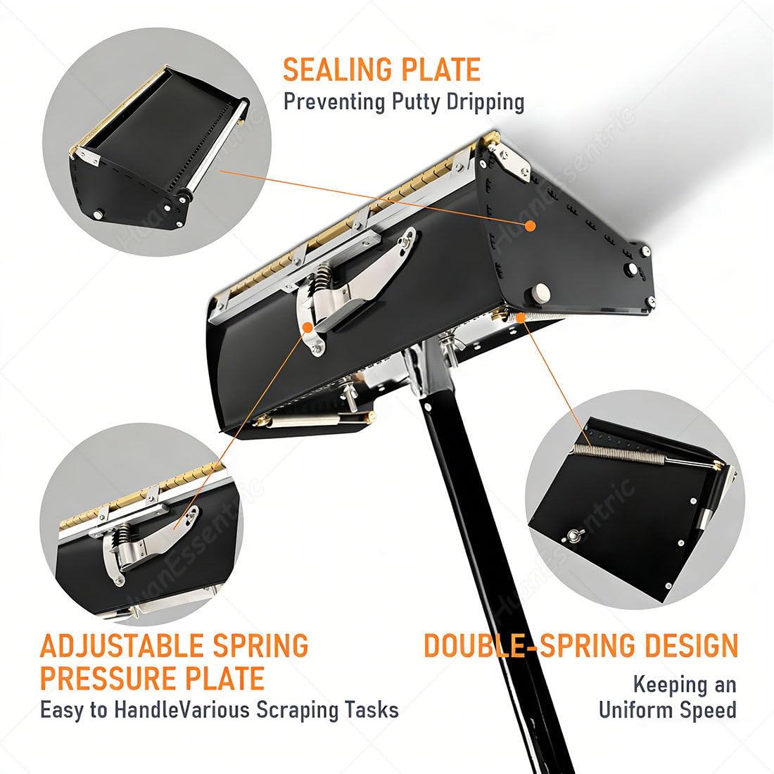 Scatola per raschiare stucco, strumento di finitura per pareti per cartongesso, per uso professionale e fai da te, confezione da 3
