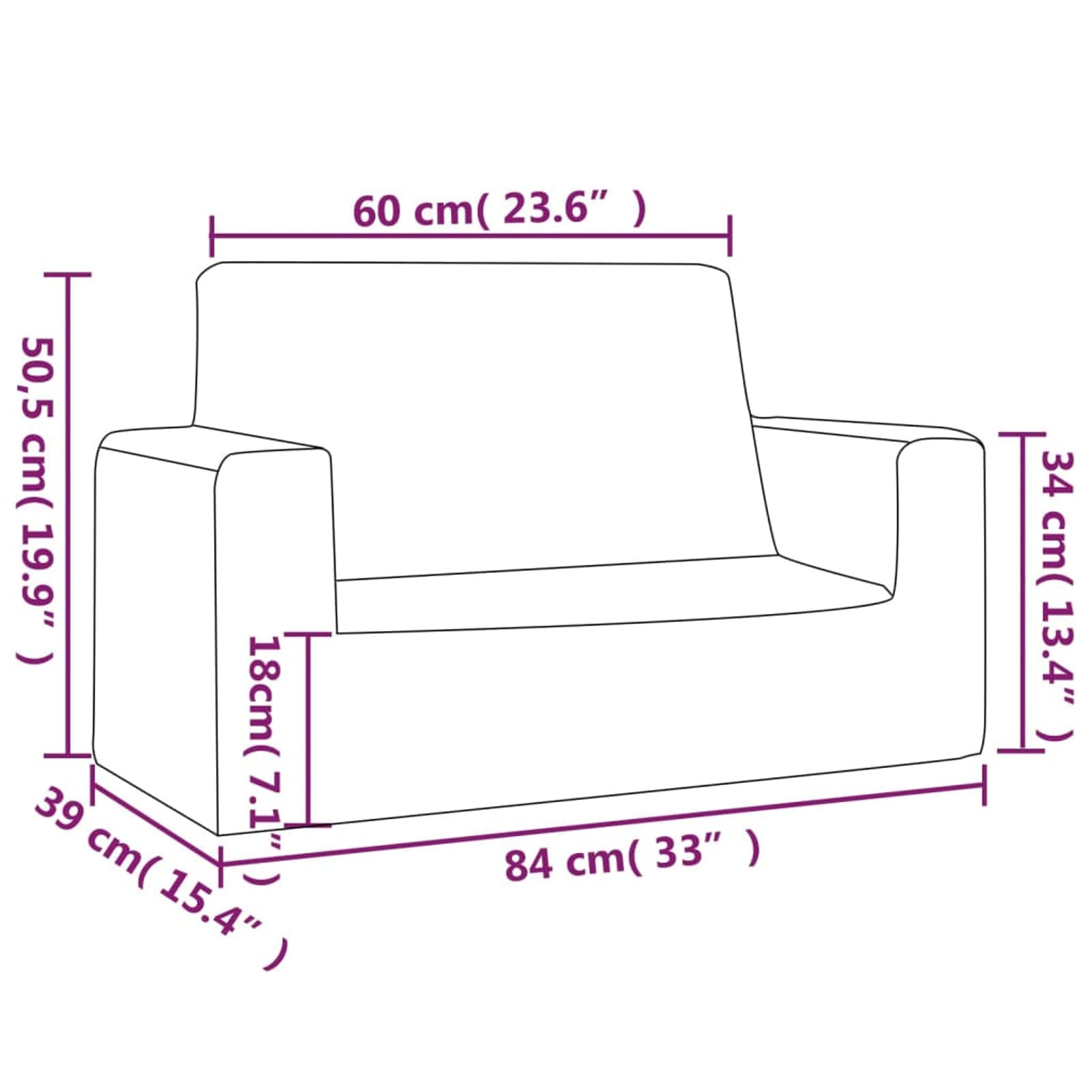 Bam bini 2-osobowa, jasnoszara gwiazdka, miękka pluszowa sofa, meble, meble dla niemowląt i małych dzieci (SPU: 341839)
