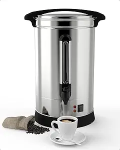 GarveeHome 120 Cups Coffee Urn,18L/4.8 Gallon Commerical Coffee Maker for Buffet Catering Wedding Gathering,Large Capacity Hot Coffee Dispenser,Stainless Steel Hot Water Urn